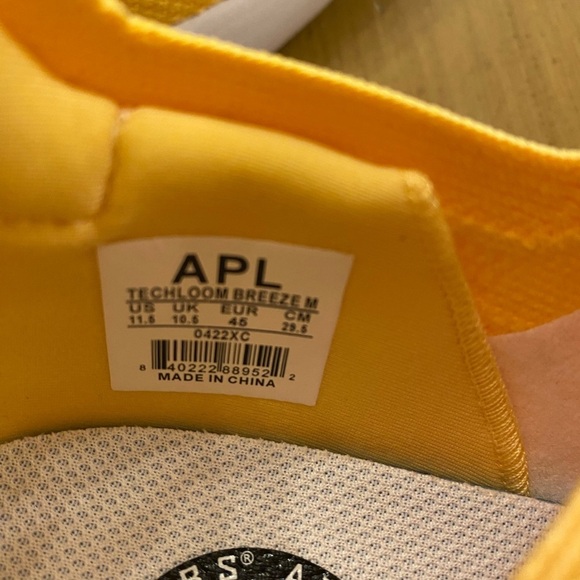 APL Men’s Yellow Techloom Breeze Athletic Sneakers Marigold Lightweight NEW 11.5 - Picture 8 of 16